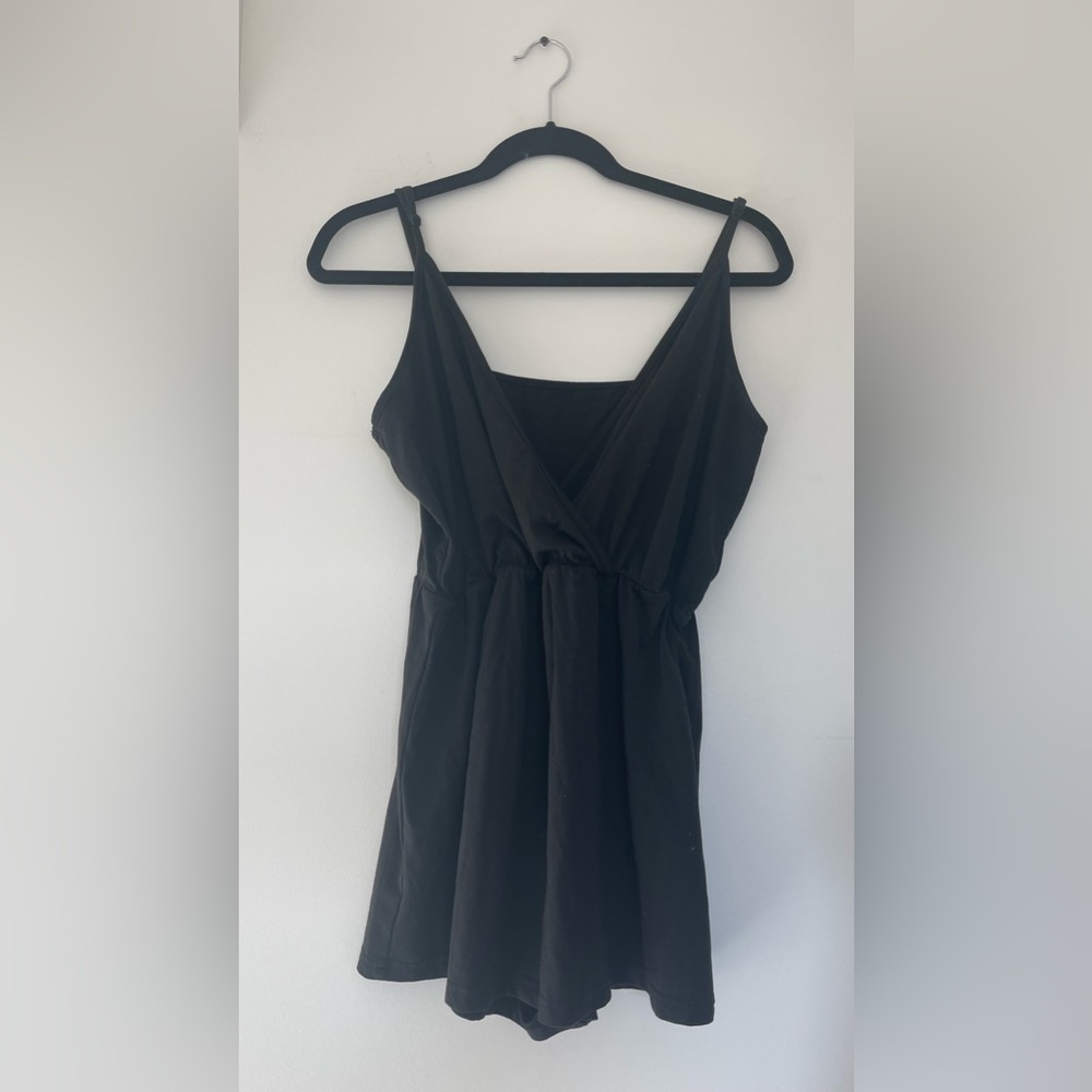 Black low cut romper